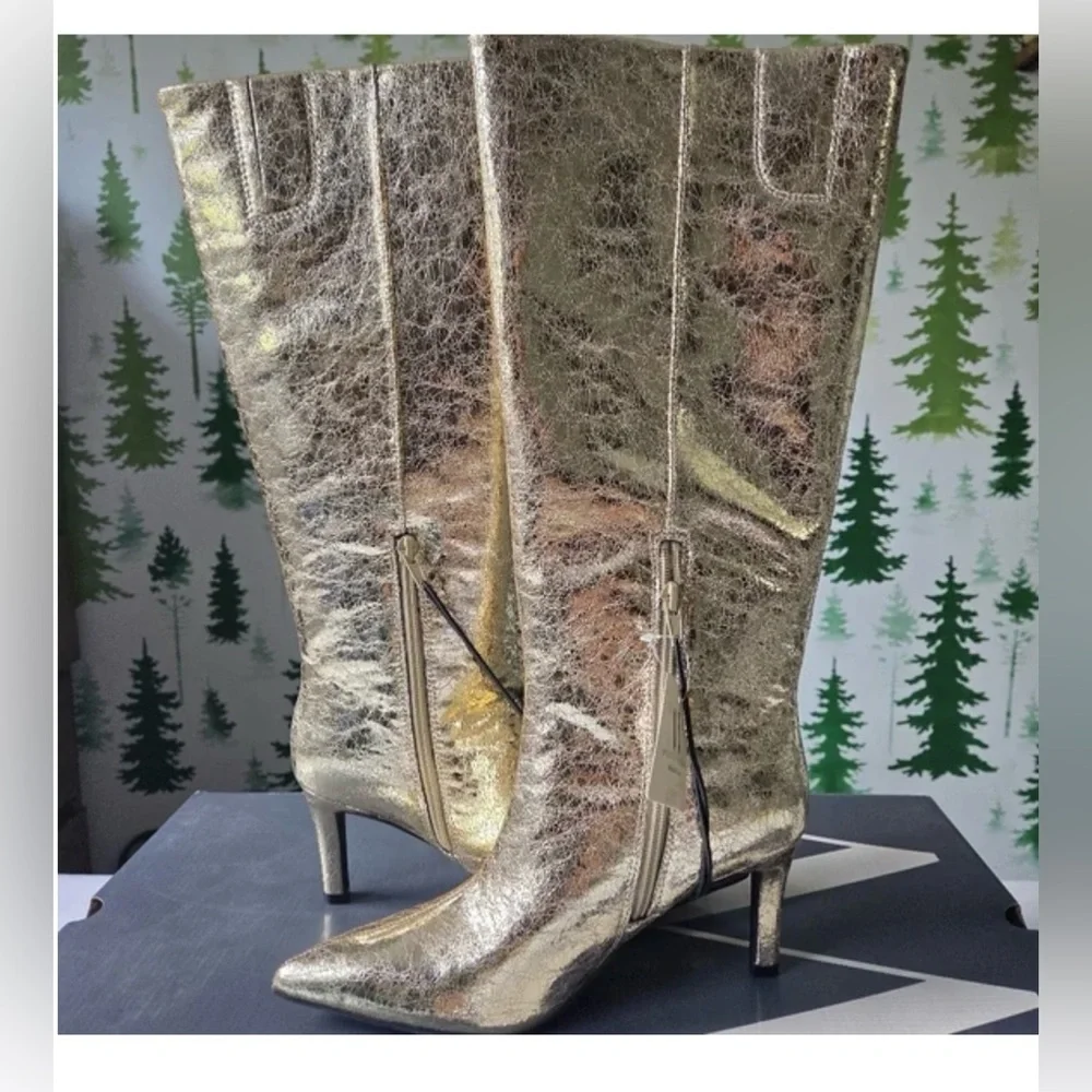 Worthington Gold Knee-High Boots Size 6 M - Picture 2 of 9